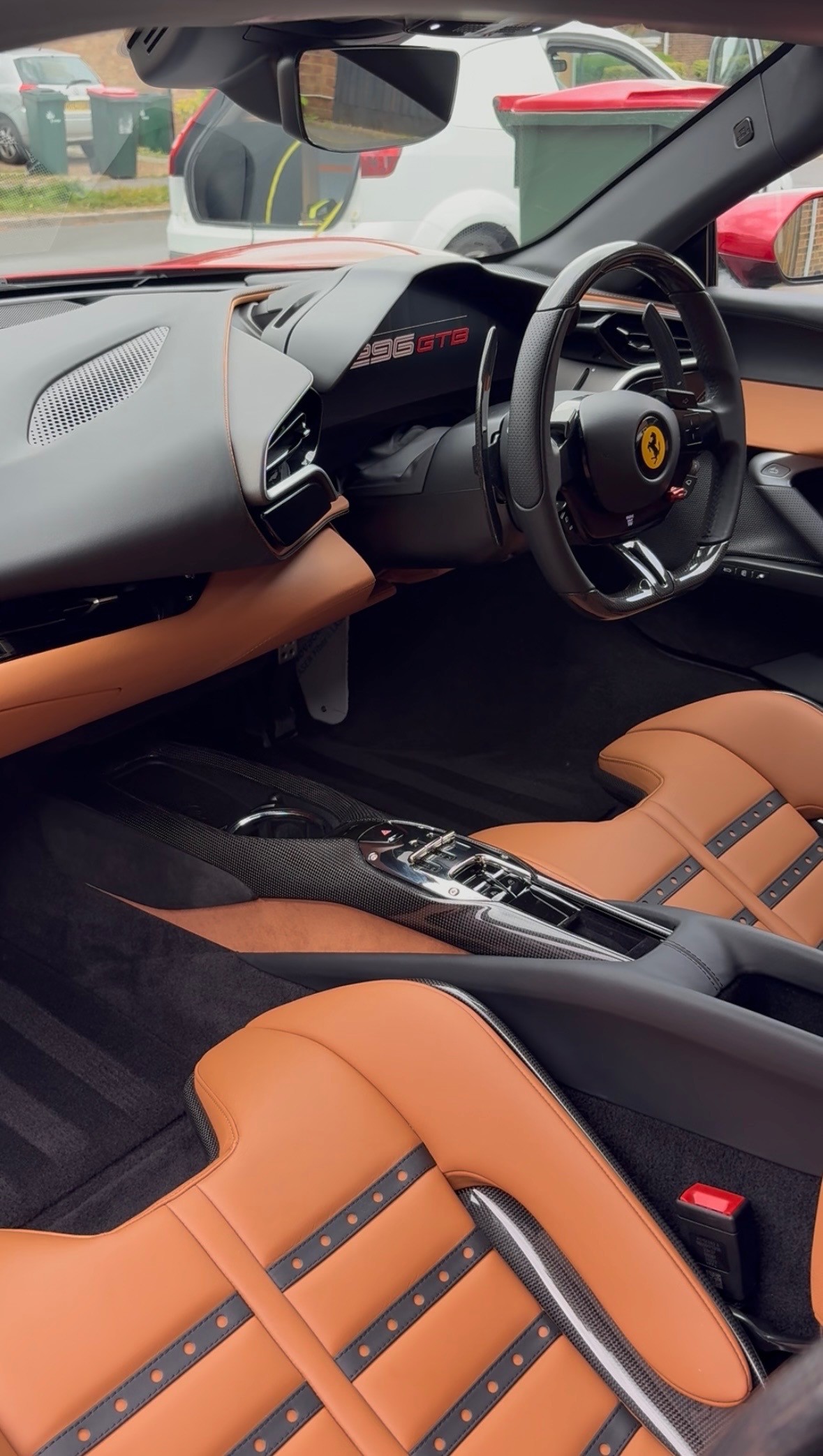 Ferrari 296 GTB — wide interior shot